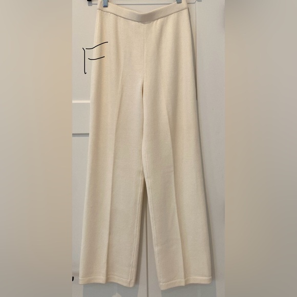 St. John Knit Cream Elastic Waist Pant 6 - Picture 1 of 4